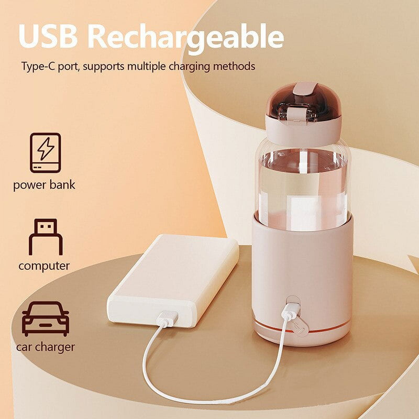 110V Electric Heating Cup Leakproof Heating Cup 300W Smart Boiling Kettle  Portable Water Kettles US Plug for Office 500ml