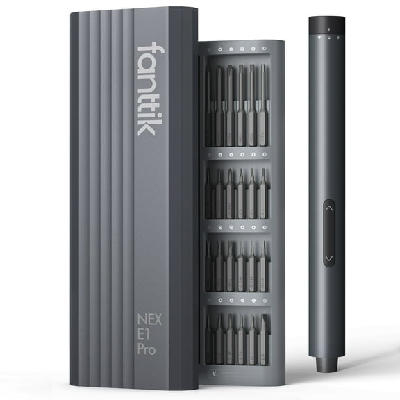 Fanttik E1 Pro 3.7V (Not led) Cordless Electric Screwdriver Kit, 3 N.m Torque with 24 Magnetic Bits, Quick-Charge Battery & Magnetic Holder - Ideal for Electronics Repair (Phones, Laptops, Watches)