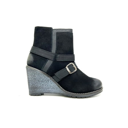 

oobash High Wedge Heel Short Suede Ankle Boot