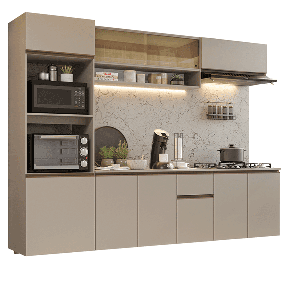 Cocina Integral Completa Modular Madesa Nice 260cm Crema 09
