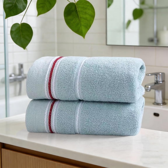 Taotanxi Hand Towels for Bathroom - 100% Cotton Decorative Soft & Highly Absorbent Towel Set for Face, Spa, Gym, Kitchen, Hotel, 13x30 Inch (Light Blue - 1 Pack)