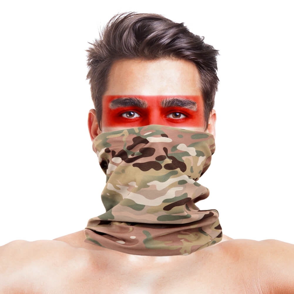 UV Protection Face Mask Camo Neck Gaiter Scarf Bandana Balaclava For Men Women 