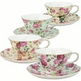 thumbnail image 4 of Rose Chintz 8Ounce Porcelain Tea Cup And Saucer Set Of 4, 4 of 7