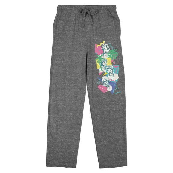 Golden Girls Line Art Characters Women's Heather Gray Sleep Pajama Pants-Medium
