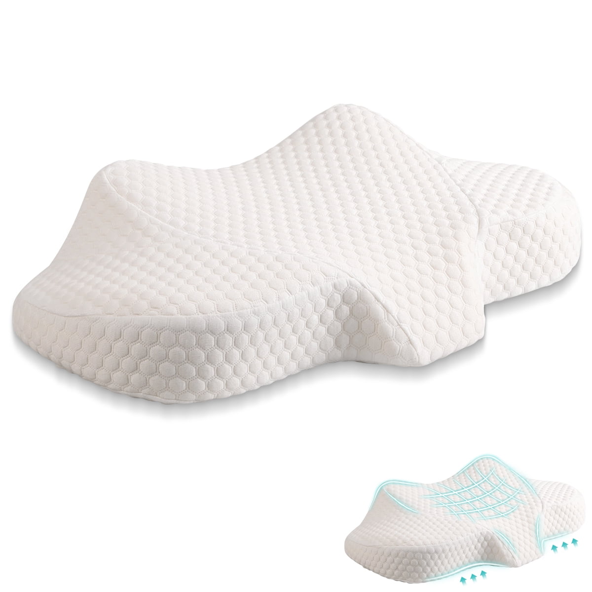 Lochas Memory Foam Neck Pillow Contoured Cervical Support Pillow for