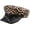 Khaki Leopard, variant on French Beret Hat Leopard Print Snakeskin Rivet Newsboy Cap PU Leather Painter Baker Gatsby Cabbie Hat for Women