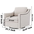 thumbnail image 2 of Aukfa 31.1"W Modern Swivel Accent Chair Armchair Reading Chair Single Sofa for Living Room, Beige, 2 of 8