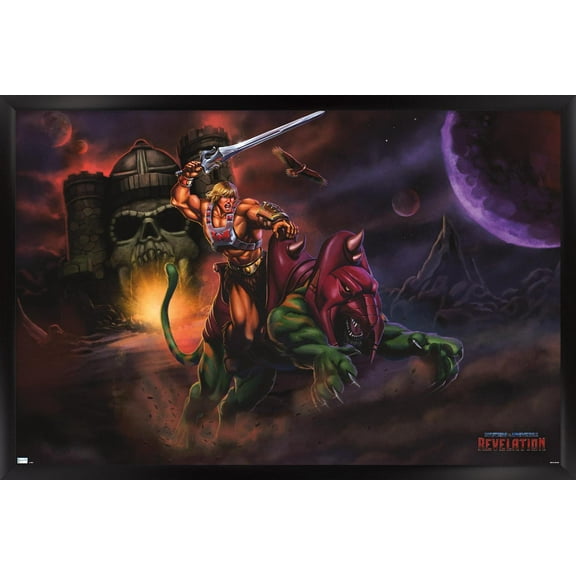 Mattel Masters of the Universe: Revelation - He-Man & Battle Cat Wall Poster, 14.725" x 22.375" Framed
