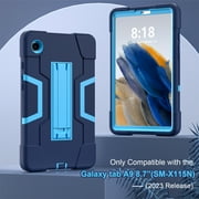 Allytech Galaxy Tab A9 Plus Case 2023 with Screen Protector Hybid Heavy Duty Rugged Shockproof Kickstand Kids Cover for Samsung Galaxy Tab A9+/Plus 11 Inch Tablet SM-X210/X216/X218, Navy+Blue