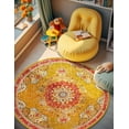 thumbnail image 7 of Unique Loom Penrose Collection Area Rug - Alexis (6' 1" Round Gold/Gray), 7 of 7