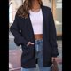 thumbnail image 4 of Cárdigan Extragrande de Punto Suave para Mujer con Bolsillos Azul Marino S, 4 of 6