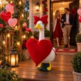 thumbnail image 5 of 23 Inch Porch Goose Outfits, Red Heart Front Panel with Matching Bow, Goose Clothing for Valentine's Day Patio Garden and Yard Displays, 5 of 8