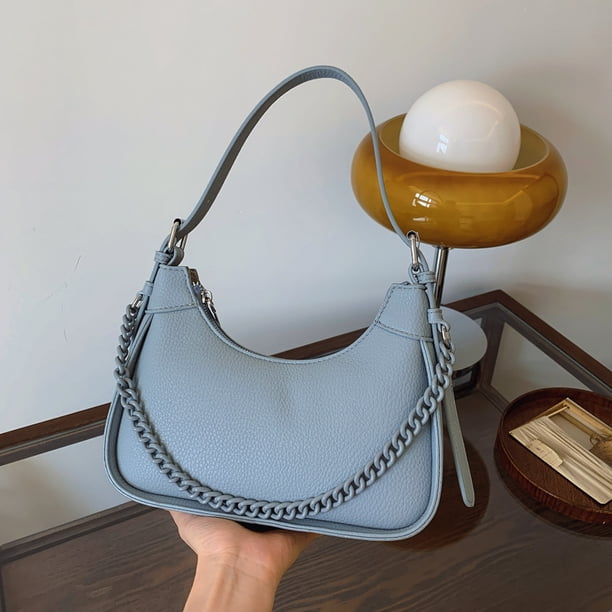 Damas Axila Elegante Con La Cadena Bolso La Hombro Casual (azul)