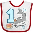 thumbnail image 3 of Inktastic 1st Birthday Shark with Cake Boys or Girls Baby Bib, 3 of 4