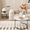 White, variant on Round Nesting Coffee Table Set of 2, （27.56" Φ x 17.72" H & 19.69" Φ x 15.75" H） Industrial Nesting Tables for Living Room，Wood Grain Top with Adjustable Non-Slip Feet (Brown)
