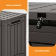 thumbnail image 3 of Uforic 80 Gallon Outdoor Waterproof Resin Deck Storage Box, Lockable, Durable Dark Brown for Patio, Garden & Yard, 3 of 9