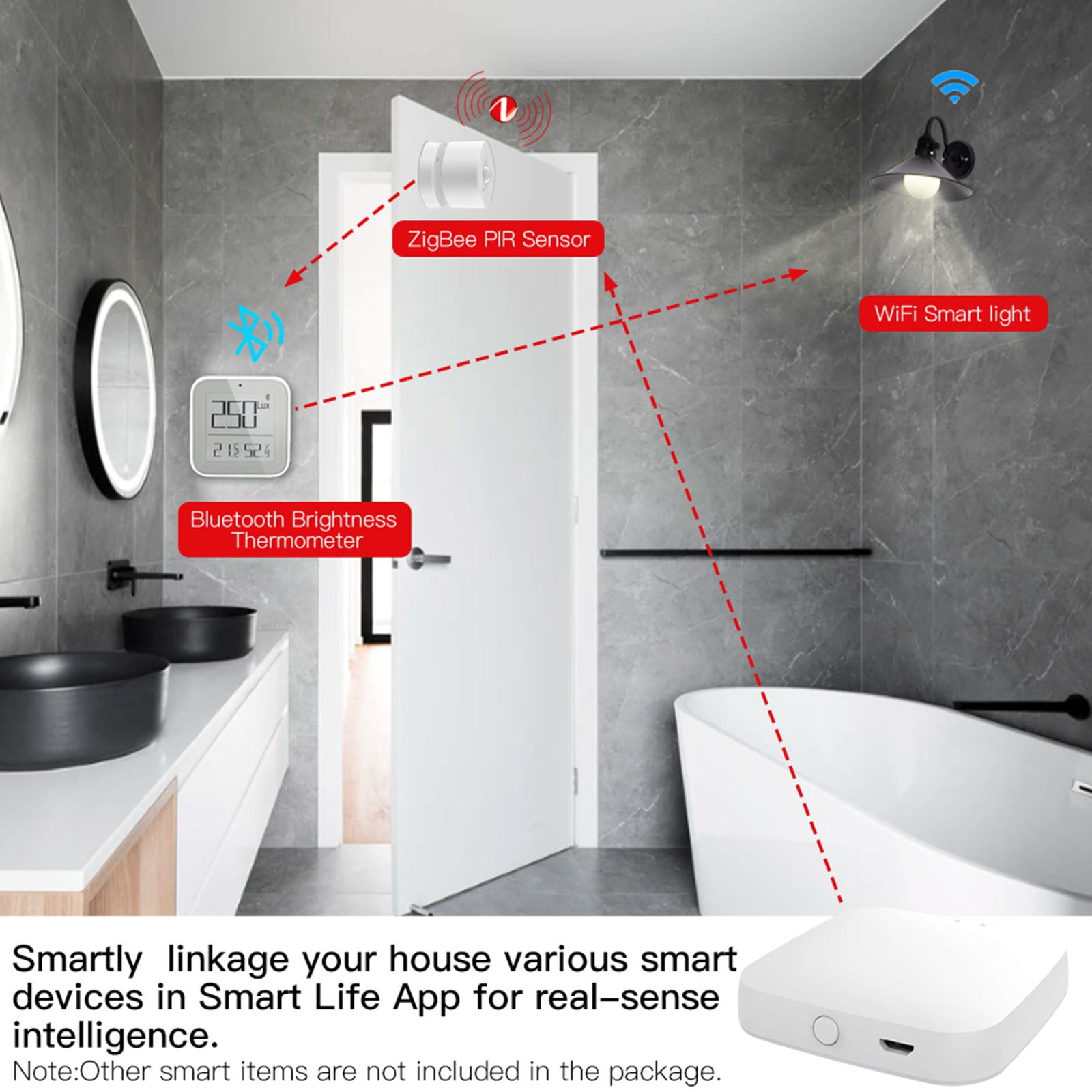 Hmsavn Tuya Zig-bee 3.0 Hub Gate-way, Smart Home Wireless Remote Controller, Assistant.Work With All Tuya ZigBee3.0 Electronics