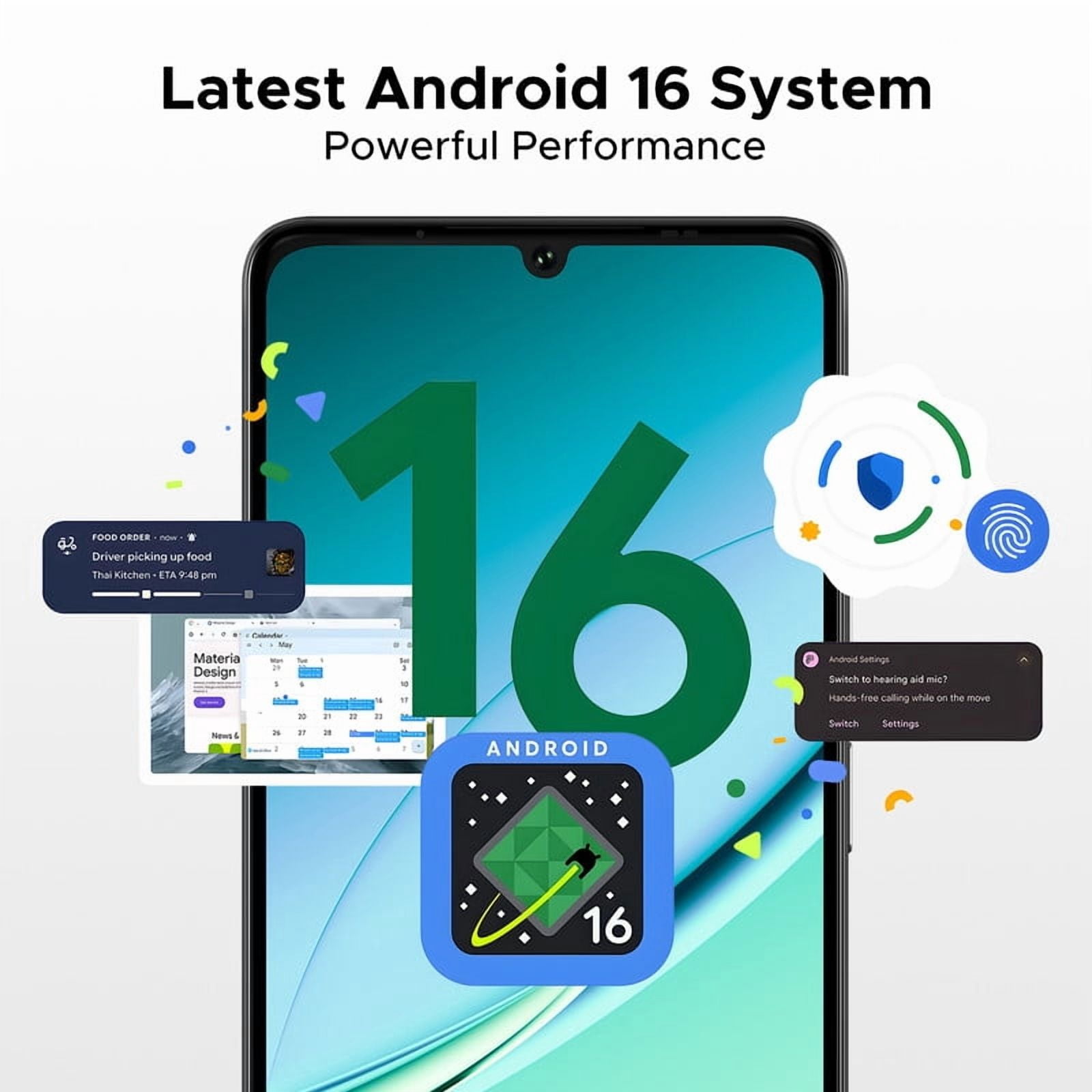 DOOGEE Note 59 Pro 5G Android 16 Unlocked Phone,32GB+256GB /TF 2TB Cell Phone,6.75" HD+120Hz,6250mAh Battery,16MP+8MP,5G Dual SIM Android Phone,Octa Core/Face & Fingerprint Unlock/Widevine L1/NFC/GPS