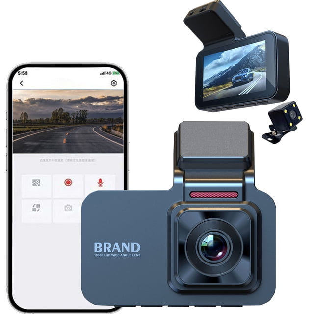 Danhjin Driving Recorder 3-Inch Screen Infrared Night Vision 1080P Front And Rear Two Cameras Loop Recording Large Wide-Angle Driving Recorder