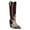 Brown, variant on FSJ Women Modern Snake Print Cowboy Boots Pointed Toe Knee High Chunky Heel Western Pull On Fall Winter Daily Outing Tall Boots Size 8 Brown