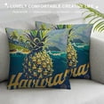 thumbnail image 3 of Orinice  Tropical Hawaiian Pineapple Cotton Linen Home Decor Pillowcase Throw Pillow Cushion Cover  (Aloha Hawaii Enjoying Paradise) White, 3 of 5