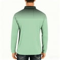thumbnail image 4 of Zylanna Men's Long Sleeve Polo Shirts, Slim Fit Turndown Collar Spring Fall Gradient Color Casual Pullover Tops for Man Green, 4 of 6