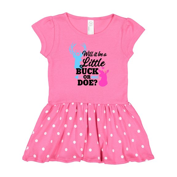 Inktastic Gender Reveal Will it be a Little Buck or Doe? Gift Baby Girl Dress