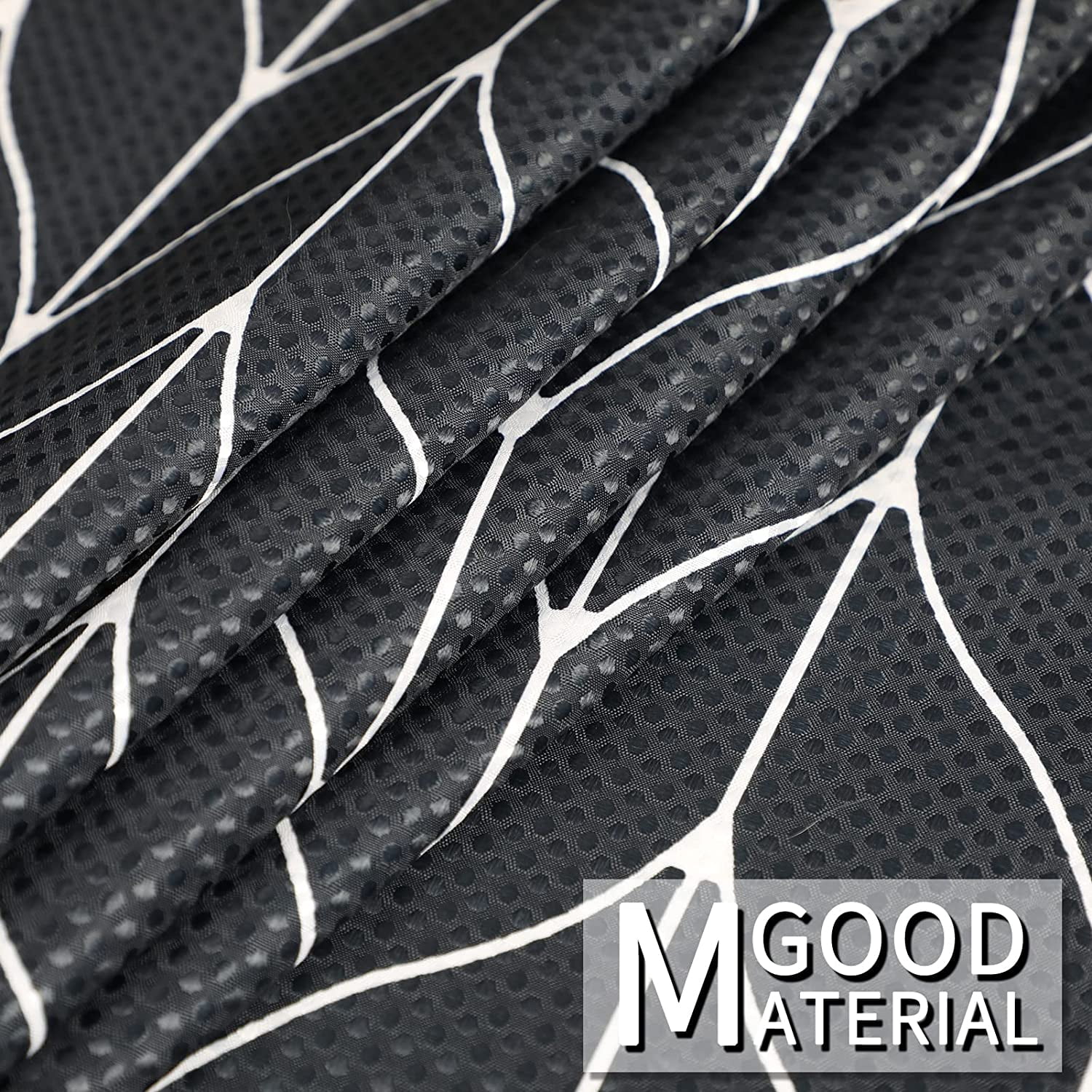 KSEERBABALL Black and White Herringbone Shower Curtain, 72"x72" Machine Washable