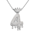 thumbnail image 1 of Pendentif Numéros Porte-Bonheur Couronne de Diamant dans le Style Hip Hop A1090, 1 of 3