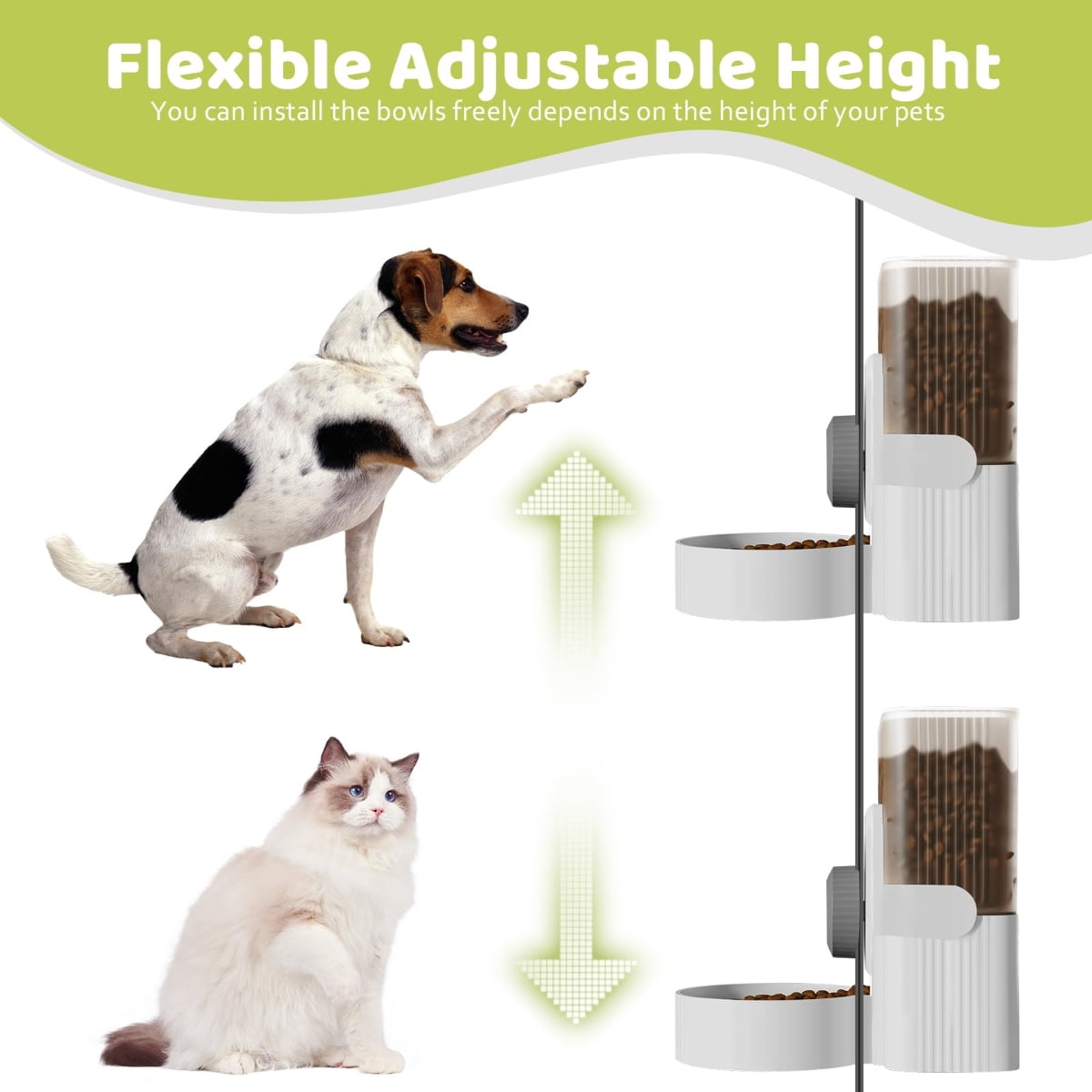 2 Pack Hanging Automatic Pet Food and Water Dispenser,Gravity Auto Rabbit Feeder for Cage,Guinea Pig Feeder and Waterer Set,Cat Food Bowl Dog Feeding Station for Bunny,Ferret,Chinchilla
