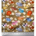 thumbnail image 1 of Soimoi Cotton Voile Fabric Floral & Cute Animals Cartoon Print Fabric by The Yard 42 Inch Wide, 1 of 1