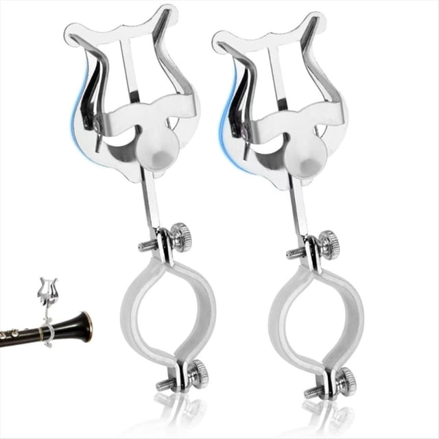 2Pcs Clarinet Lyre Holder Music Clip for Marching Band Clarinet Sheet Music Clip Stand for Practicing Beginners