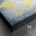 thumbnail image 4 of PixonSign Canvas Print Wall Art Gold Continents on Blue World Map Landscape Islands Digital Art Modern Art Contemporary Aerial Colorful Multicolor Warm for Living Room, Bedroom, Office - 16"x24", 4 of 5