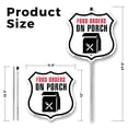 thumbnail image 2 of Food Orders on Porch (5 Pack) 12 inch X 12 inch Shield Shaped Commercial Grade Plastic Signs with Aluminum Mounting Stakes Weather Resistant Made in the USA, 2 of 8
