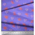 thumbnail image 2 of Soimoi Purple Modal Satin Fabric Heart & Paper Bird Art & Craft Print Fabric by Yard 42 Inch Wide, 2 of 3