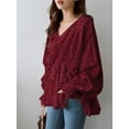 thumbnail image 4 of ZANZEA Womens Tops Shirts Cuff Puff Sleeve Korean Casual Cable Blouses, 4 of 5