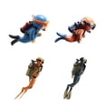 thumbnail image 4 of Diver Fish Tank Adornos submarinos Acuario Paisaje Decoración (Naranja) Tmvgtek Oficina Multiescena Multifunción, 4 of 9