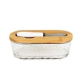 thumbnail image 1 of Noehoiugi Glass Butter Dish With Lid For Countertop,Ribbed Glass Butter Dish With Bamboo Lid And Knife,Large Butter Container,Covered Butter Dishes For Refrigerator, 1 of 3