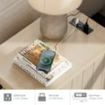 thumbnail image 5 of 2 Pack Beige End Tables with Charging Station, Farmhouse Side Table with Power Outlets & USB Ports for Bedroom, 5 of 7