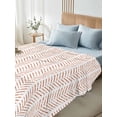 thumbnail image 5 of Burnt Orange Striped Flat Sheets Only California King Size, Soft Breathable Bed Top Sheets for Mattress, Modern Abstract Art Geometric Luxury Bedding Flat Sheets for Home Hotel Bedroom Bed Protection, 5 of 9
