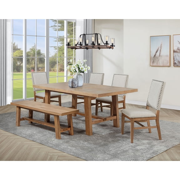 Coaster Middleton 6-Piece Extension Leaf Dining Set Brown and Light Brown