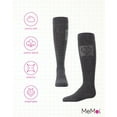 thumbnail image 6 of MeMoi Rhinestone Heart Knee High Cotton Blend Socks - Girls - Female, 12, Charcoal, 6 of 7
