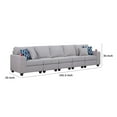 thumbnail image 2 of BenJara Reid 146 Inch Modular 5 Seater Sofa with Cupholders and Pillows, Light Gray, 2 of 9