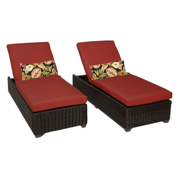 TK Classics Venice Outdoor Chaise Lounge - Set of 2 Chairs and Cushion