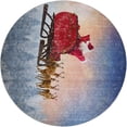 thumbnail image 2 of Addison Rugs Dream Shag Premium Machine Washable Transitional Santa Sleigh Blue Round Rug, 8' x 8', 2 of 8