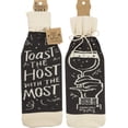thumbnail image 3 of Primitives by Kathy LOL Made You Smile Reusable Gift Bottle Sock, 3.38" x 11.25", Toast The Host with The Most, 3 of 6