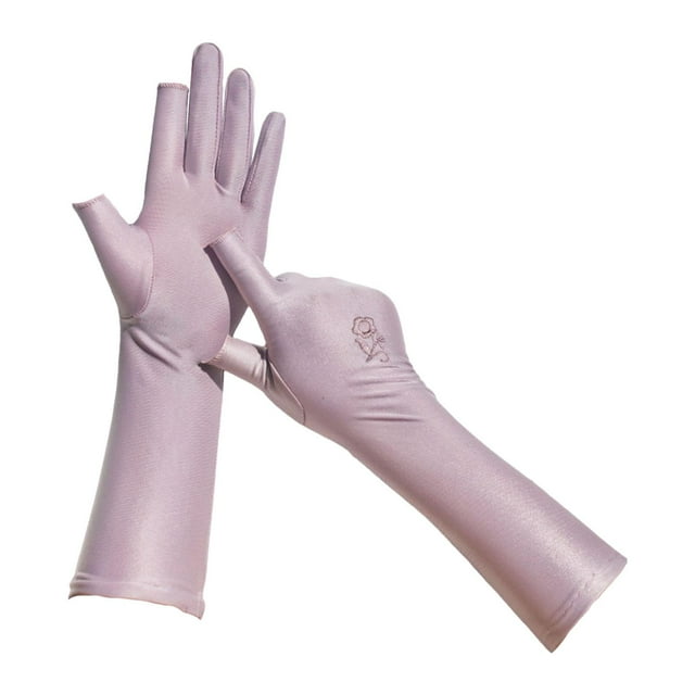 Guantes de protección solar para mujer Guantes de protección solar ligeros transpirables largos completos Violeta