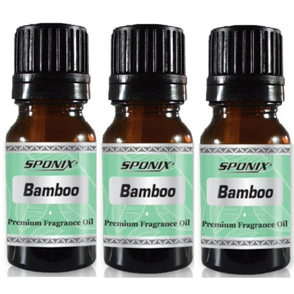 Bamboo Fragrance Oil 10 ml / 0.33 oz | 100% Pure by Sponix Made in USA Pack of 3