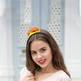thumbnail image 3 of Diadema divertida: Diadema de hamburguesa única para mujeres y niñas. Tocado ligero y cómodo para festivales. Tocado de fiesta para celebraciones navideñas., 3 of 4