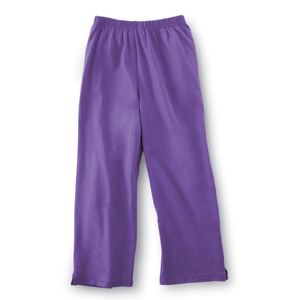 Collections Etc. Elastic Waist Comfortable Cropped Capri Pants